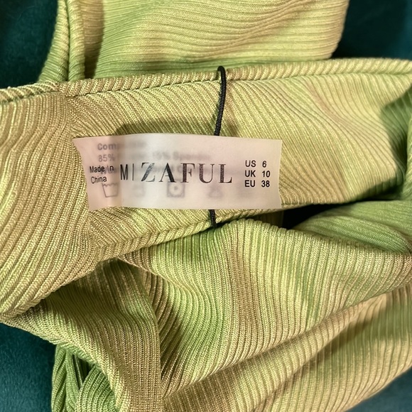 •ZAFUL•NWT LIME GREEN RIBBED HIGH LEG BIKINI BOTTOMS SIZE MEDIUM - Picture 7 of 7